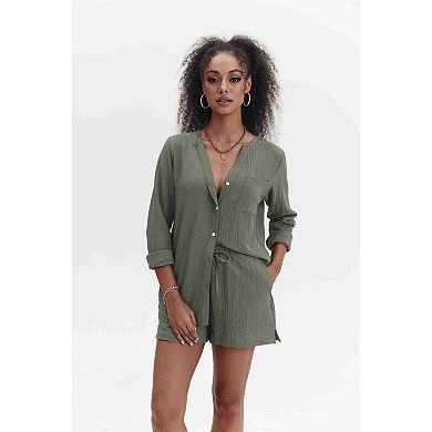 Ekouaer Vacation Outfits for Women Lounge Sets Two Piece Loungewear Everyday Maching and Drawstring