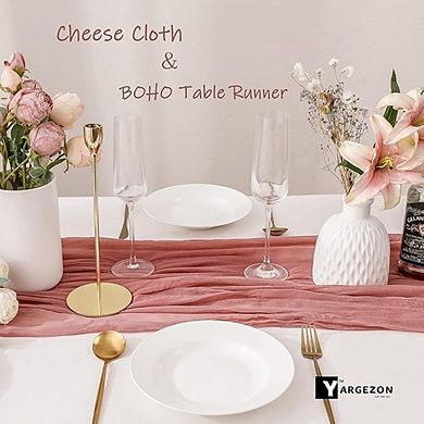 Cheesecloth Table Runners Boho Gauze Fabric for Wedding & Party Decor