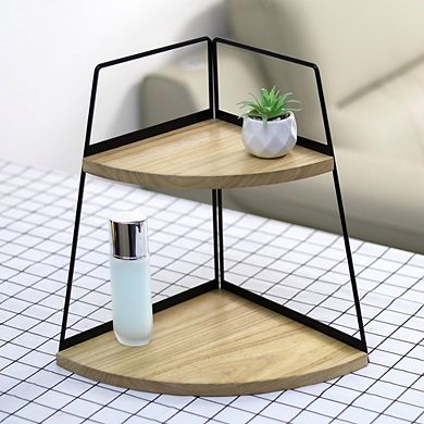2-Tier Wooden Counter Organizer, Bathroom & Vanity Storage Shelf