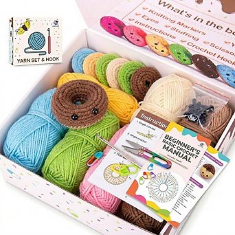 Beginner Crochet Starter Kit Donut Family Set