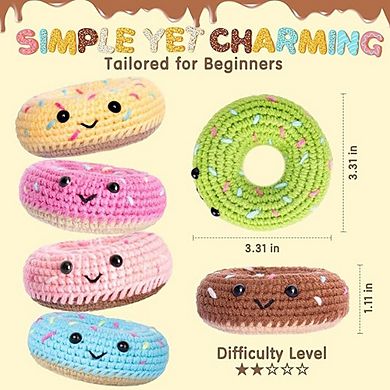 Beginner Crochet Starter Kit Donut Family Set