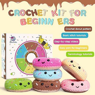 Beginner Crochet Starter Kit Donut Family Set