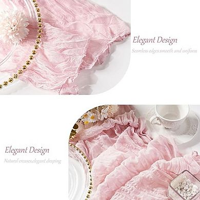 Cheesecloth Table Runners Semi-Sheer Boho Fabric for Wedding & Party Decor