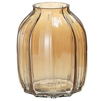 Glass Vase 8" Striped Design Home Decor Centerpiece