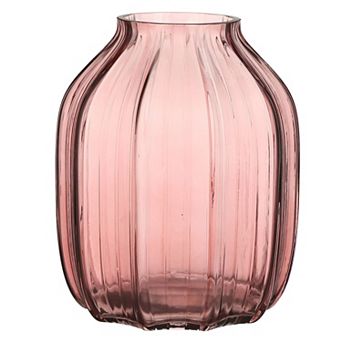 Glass Vase 8" Striped Design Home Decor Centerpiece