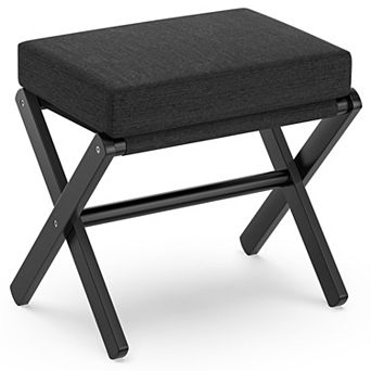 Foldable Footrest Small X-shaped Legs Portable Soft Foam Cushion