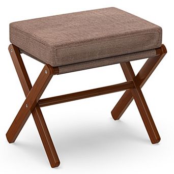 Foldable Footrest Small X-shaped Legs Portable Soft Foam Cushion