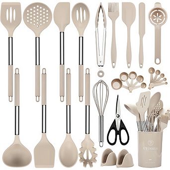 28 pc Silicone Cooking Utensil Set, Heat-Resistant, Food-Grade, Nonstick Safe