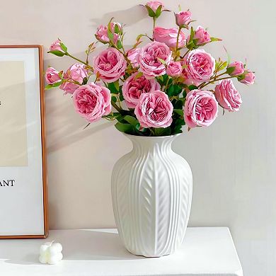 Matte Ceramic Vase 10 Inch Wheat Ear Texture Modern Large Flower Vase Home Decor