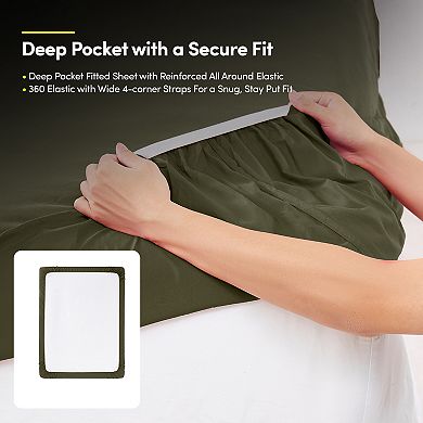 Sweet Home Collection Essentials Ultra-Soft Double Brushed Microfiber Bed Sheet Set, 4-Piece