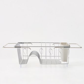 Sweet Home Collection 2 pc Over the Sink Space Saving Dish Drying Rack with Utensil Holder