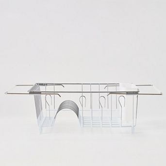 Sweet Home Collection 2 pc Over the Sink Space Saving Dish Drying Rack with Utensil Holder