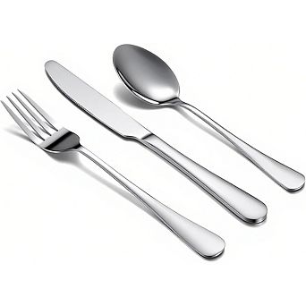 3 pc Stainless Steel Flatware Set, Rust-Resistant, Dishwasher Safe