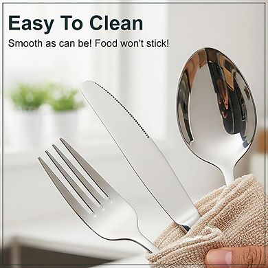 3-Piece Stainless Steel Flatware Set, Rust-Resistant, Dishwasher Safe