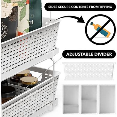 2-Tier Pull-Out Sliding Drawer Organizer, Under Sink Storage