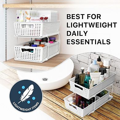 2-Tier Pull-Out Sliding Drawer Organizer, Under Sink Storage