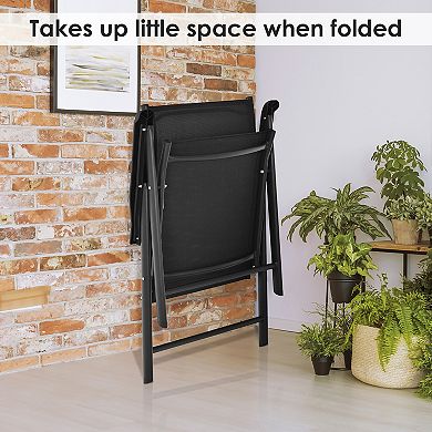 Costway Patio Folding Dining Chairs Portable Camping Armrest Garden
