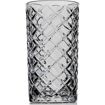 2 pc Highball Glass Set Diamond Cut Tumblers for Cocktails