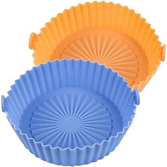2-Pack Silicone Air Fryer Liners, Reusable, Heat-Resistant, Non-Stick