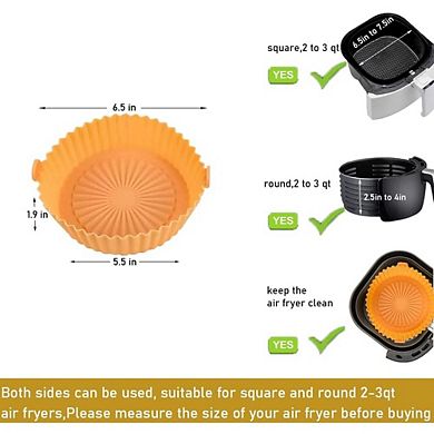 2-Pack Silicone Air Fryer Liners, Reusable, Heat-Resistant, Non-Stick