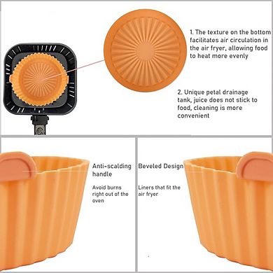 2-Pack Silicone Air Fryer Liners, Reusable, Heat-Resistant, Non-Stick