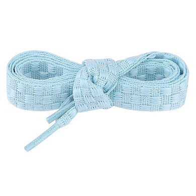1 Pair Checkered Colorful Metal Wire Braided Shoelaces for Sneakers 63.0"