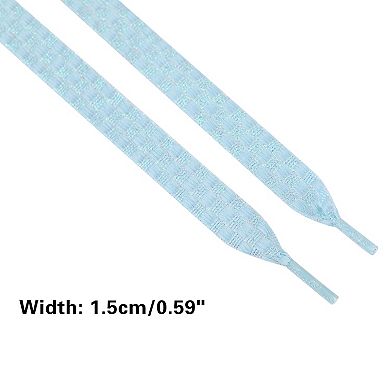 1 Pair Checkered Colorful Metal Wire Braided Shoelaces for Sneakers 63.0"
