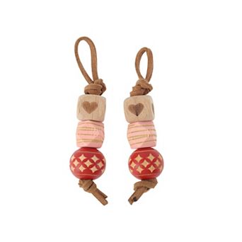 Argyle Pattern Beads Shoelace Charms 1 Pair