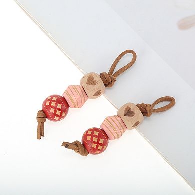 Argyle Pattern Beads Shoelace Charms 1 Pair