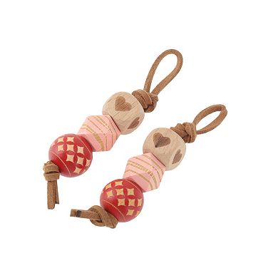 Argyle Pattern Beads Shoelace Charms 1 Pair