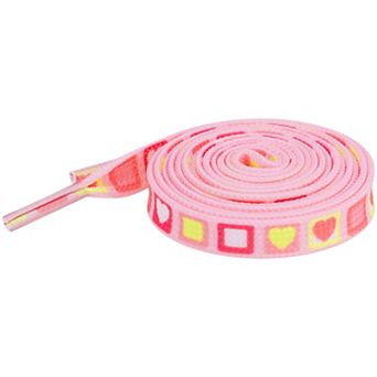Shoelaces for Sneakers Colorful Heart Square Print Flat Shoe Laces 1 Pair 55.1"