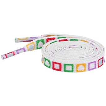 Shoelaces for Sneakers Colorful Heart Square Print Flat Shoe Laces 1 Pair 55.1"