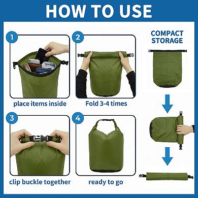 Lightweight Waterproof Dry Bag for Backpacking 1Pc 5.51"x7.87"x19.29"