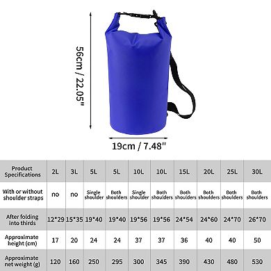 Durable Waterproof Dry Bag Ideal One Shoulder 10L for Outdoor Activities 1Pc
