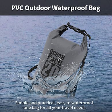 Durable Waterproof Dry Bag Shoulders 20L for Outdoor Activities 1Pc
