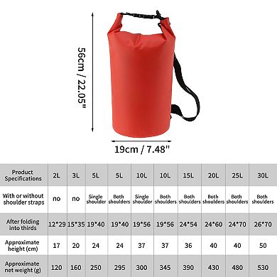 Durable Waterproof Dry Bag Ideal One Shoulder 10L for Outdoor Activities 1Pc