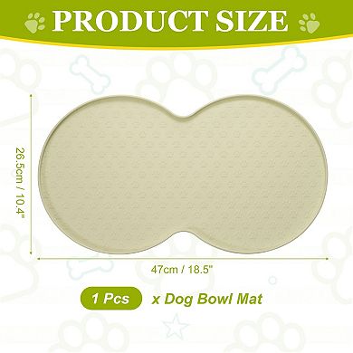 1Pc Dog Food Mat Pet Feeding Mat Non-Slip Double Circle Style Waterproof