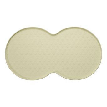 1 pc Dog Food Mat Pet Feeding Mat Non-Slip Double Circle Style Waterproof