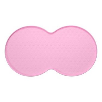 1 pc Dog Food Mat Pet Feeding Mat Non-Slip Double Circle Style Waterproof