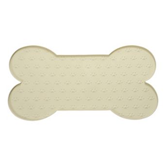 19.7 x 10.2 x 0.3" 1 pc Dog Food Mat, Bone Shaped Waterproof