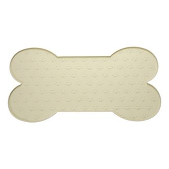 25.6 x 13 x 0.3" 1 pc Dog Food Mat, Bone Shaped Waterproof
