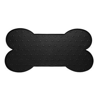 25.6 x 13 x 0.3" 1 pc Dog Food Mat, Bone Shaped Waterproof