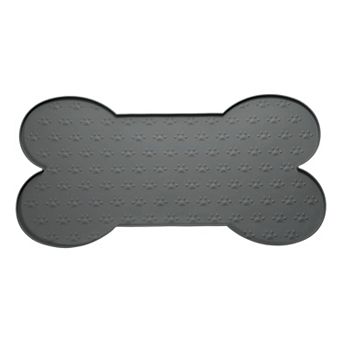 25.6 x 13 x 0.3" 1 pc Dog Food Mat, Bone Shaped Waterproof