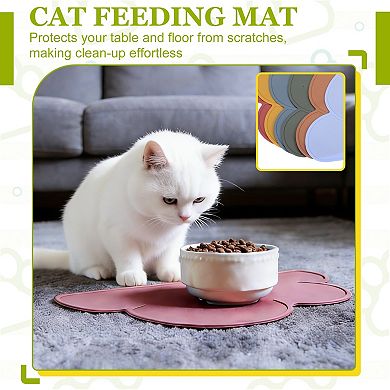 1Pc Silicone Pet Feeding Mat, Waterproof Dog Cat Food Bowl Placemat