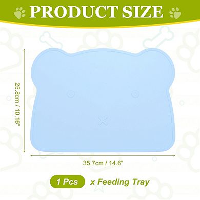 1Pc Silicone Pet Feeding Mat, Anti-Slip Raised Edge Intended for Cat Dog