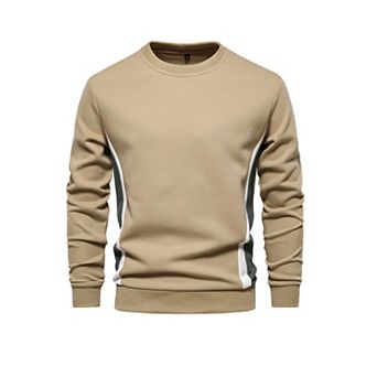 Men's Casual Pullover Crewneck Long Sleeve Color Block Workout Sweatshirt