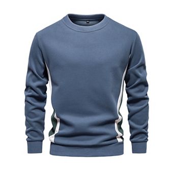 Men's Casual Pullover Crewneck Long Sleeve Color Block Workout Sweatshirt