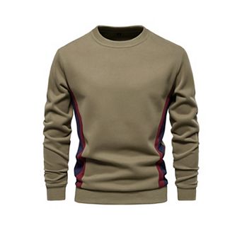 Men's Casual Pullover Crewneck Long Sleeve Color Block Workout Sweatshirt