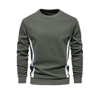 Men's Casual Pullover Crewneck Long Sleeve Color Block Workout Sweatshirt