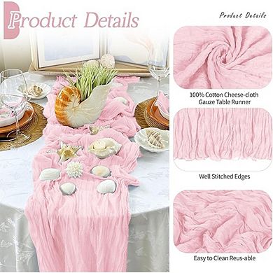 Cheesecloth Table Runner Boho Gauze Semi Sheer Soft Fabric 6 Pack